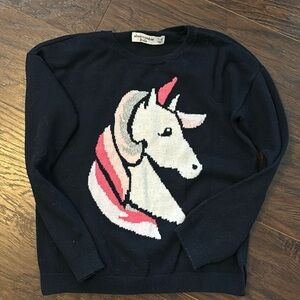Abercrombie girls navy blue unicorn sweater size 7/8